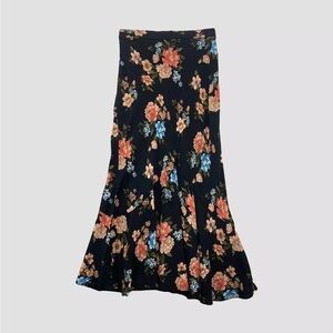 Topshop Black Floral US 6 UK 10 A-Line Skirt
